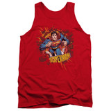 Superman Sorry About The Wall Adult Tank Top T-Shirt Red