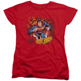 Superman Sorry About The Wall Women's T-Shirt Red