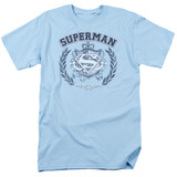 Superman Collegiate Crest Adult 18/1 T-Shirt Light Blue