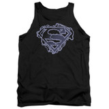 Superman Electric Supes Shield Adult Tank Top T-Shirt Black