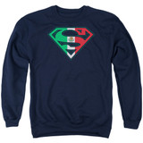 Superman Mexican Shield Adult Crewneck Sweatshirt Navy