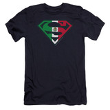 Superman Mexican Shield Premium Canvas Adult Slim Fit 30/1 T-Shirt Navy