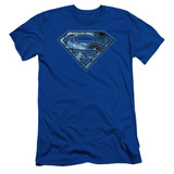 Superman On Ice Shield Adult 30/1 T-Shirt Royal Blue
