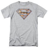 Superman Basketball Shield Adult 18/1 T-Shirt Athletic Heather