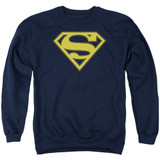 Superman Maize And Blue Shield Adult Crewneck Sweatshirt Navy