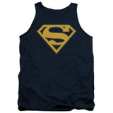 Superman Maize And Blue Shield Adult Tank Top T-Shirt Navy