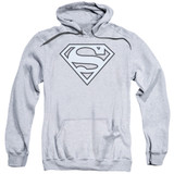 Superman Carolina Blue And Navy Shield Adult Pullover Hoodie Sweatshirt Athletic Heather
