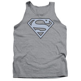 Superman Carolina Blue and Navy Shield Adult Tank Top T-Shirt Athletic Heather