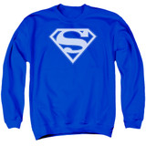 Superman Blue And White Shield Adult Crewneck Sweatshirt Royal Blue