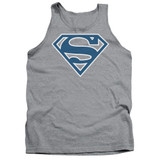 Superman Blue And White Shield Adult Tank Top T-Shirt Athletic Heather
