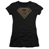 Superman Aztec Shield Junior Women's Sheer T-Shirt Black