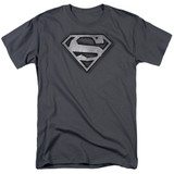 Superman Duct Tape Shield Adult 18/1 T-Shirt Charcoal