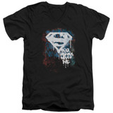 Superman Real Heroes Never Die Adult V-Neck T-Shirt Black