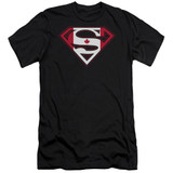 Superman Canadian Shield Premium Canvas Adult Slim Fit 30/1 T-Shirt Black