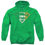 Superman Irish Shield Adult Pullover Hoodie Sweatshirt Kelly Green