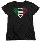 Superman Italian Shield Women's T-Shirt Black