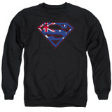 Superman Australian Shield Adult Crewneck Sweatshirt Black