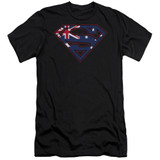 Superman Australian Shield Adult 30/1 T-Shirt Black