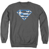 Superman Greek Shield Adult Crewneck Sweatshirt Charcoal