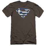 Superman Greek Shield Premium Canvas Adult Slim Fit 30/1 T-Shirt Charcoal