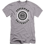 Superman Superman University Premium Canvas Adult Slim Fit 30/1 T-Shirt Athletic Heather