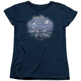 Superman Freedom Of Flight Women's T-Shirt Navy