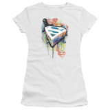 Superman Urban Shields Junior Women's Sheer T-Shirt White