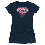 Superman Superman For President Junior Women'S Sheer T-Shirt Navy