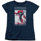 Superman Superman For President Women'S T-Shirt Navy