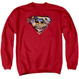 Superman American Way Adult Crewneck Sweatshirt Red