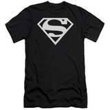 Superman Logo Premium Canvas Adult Slim Fit 30/1 T-Shirt Black