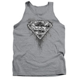 Superman Many Super Skulls Adult Tank Top T-Shirt Athletic Heather