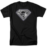 Superman Bling Shield Adult 18/1 T-Shirt Black