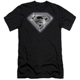 Superman Bling Shield Premium Canvas Adult Slim Fit 30/1 T-Shirt Black