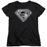 Superman Bling Shield Women's T-Shirt Black