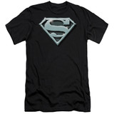 Superman Chrome Shield Adult 30/1 T-Shirt Black