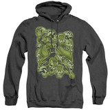 Superman Metallo Mayhem Adult Heather Hoodie Sweatshirt Black