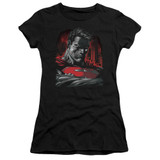 Superman Man Of Steel Junior Women's Sheer T-Shirt Black