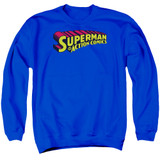 Superman Superman In Adult Crewneck Sweatshirt Royal Blue