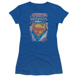 Superman Legendary Junior Women's Sheer T-Shirt Royal Blue