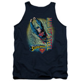 Superman Breakthrough Adult Tank Top T-Shirt Navy