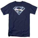 Superman Argentinian Shield Adult 18/1 T-Shirt Navy