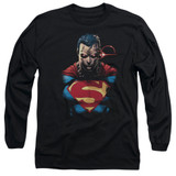 Superman Displeased Adult Long Sleeve T-Shirt Black