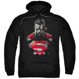 Superman Heat Vision Charged Adult Pullover Hoodie Sweatshirt Black