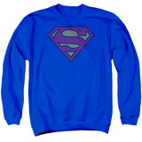 Superman Little Logos Adult Crewneck Sweatshirt Royal Blue