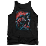 Superman Red Sun Adult Tank Top T-Shirt Black