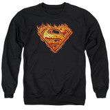 Superman Hot Metal Adult Crewneck Sweatshirt Black