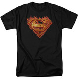 Superman Hot Metal Adult 18/1 T-Shirt Black