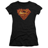 Superman Hot Metal Junior Women's Sheer T-Shirt Black
