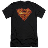 Superman Hot Metal Premium Canvas Adult Slim Fit 30/1 T-Shirt Black